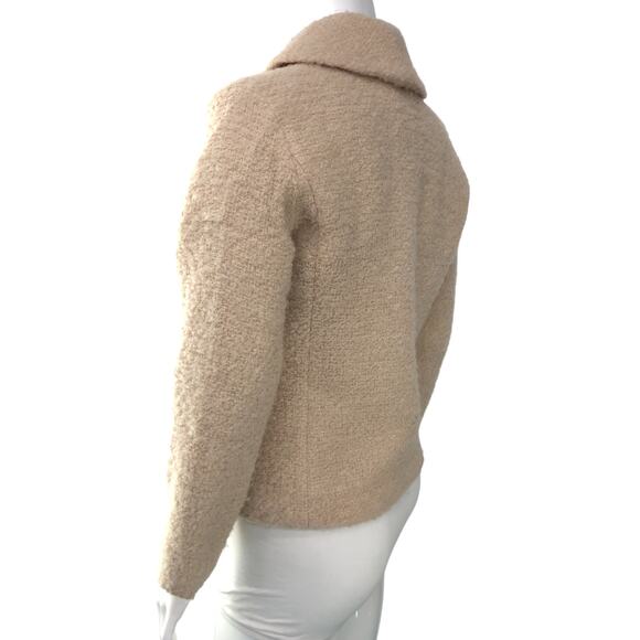 Eileen Fisher Womens Size PS Petite Small Jacket Beige Textured Wool Blend Coat - Picture 7 of 16